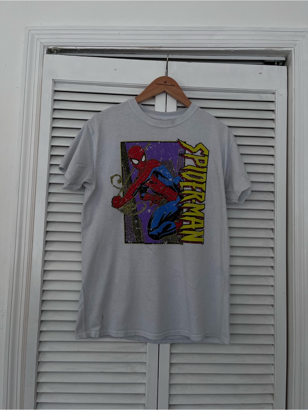 Marvel Spider-Man Graphic Tee - Light Gray with Red & Blue